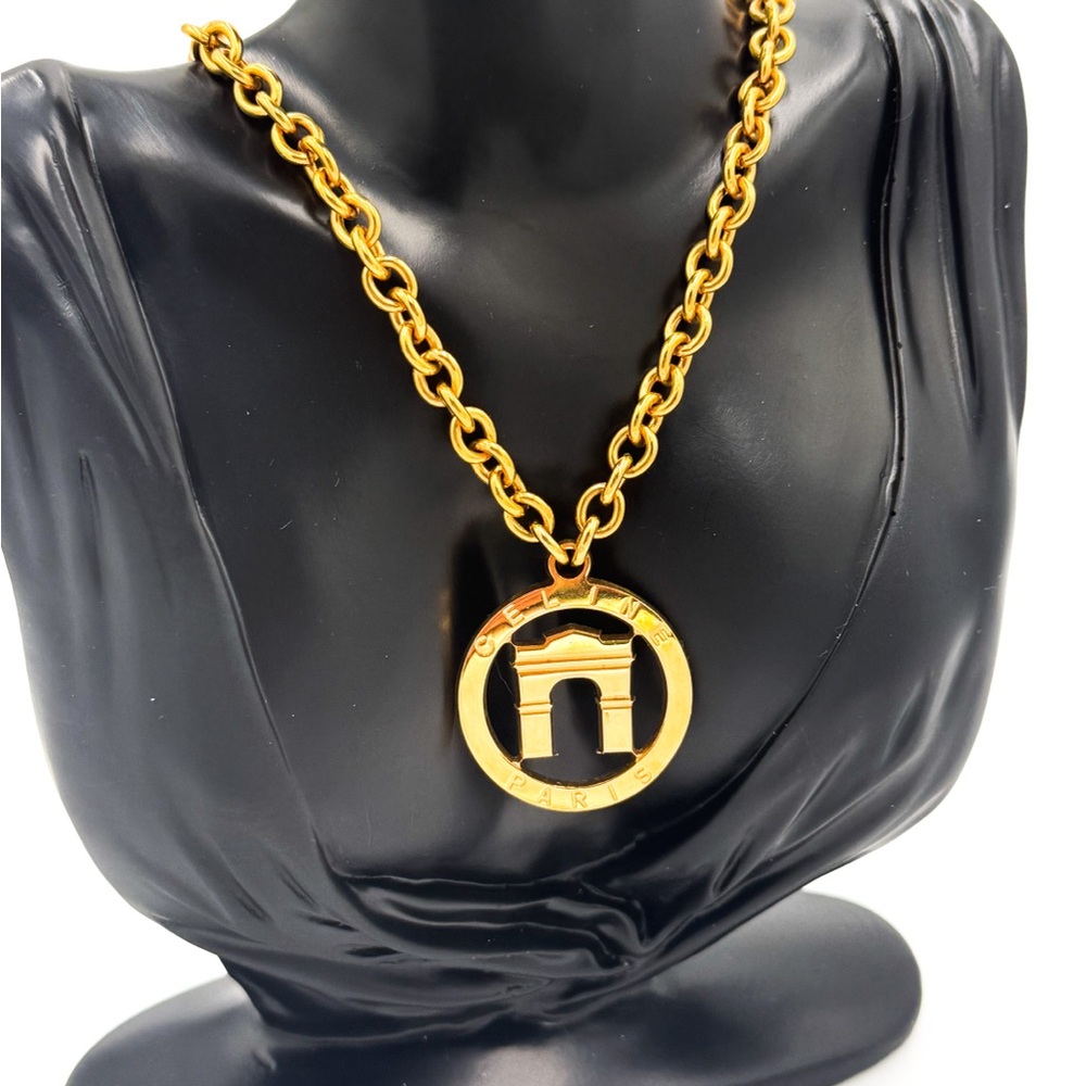 Celine Gold-Plated Chain Pendant Necklace